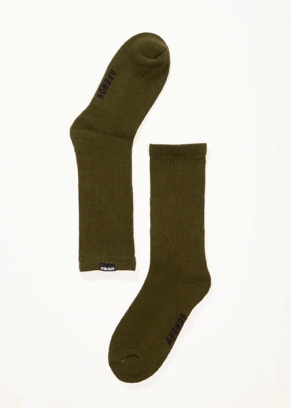 AFENDS Mens Everyday - Socks One Pack - Military