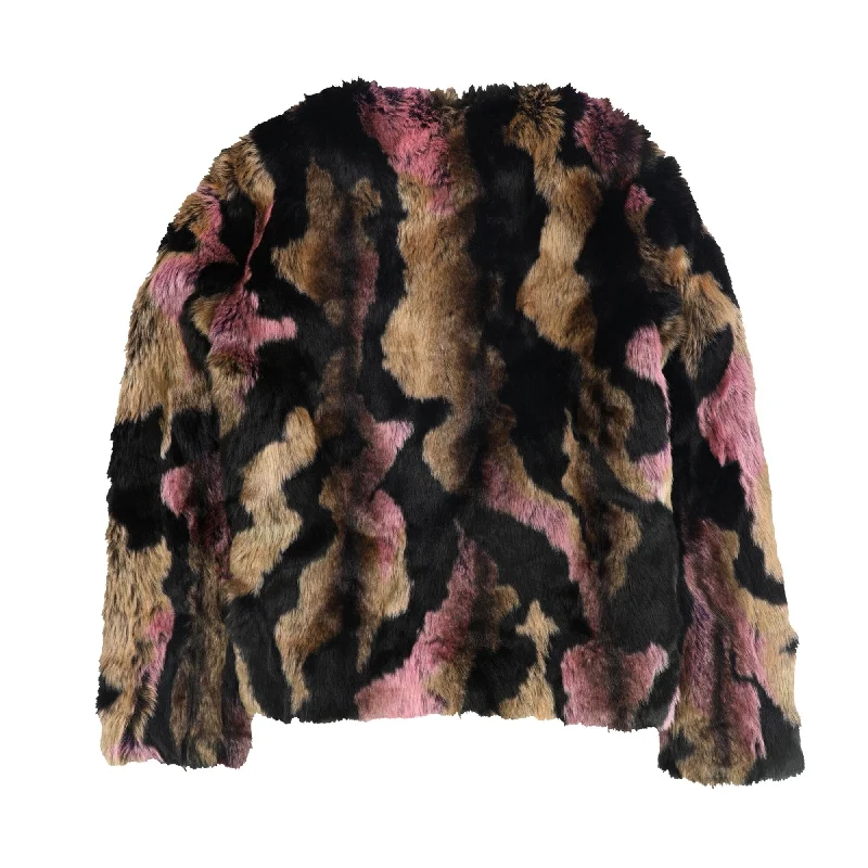 Bar Iii Womens Faux Fur Jacket