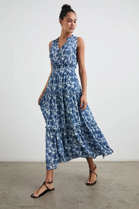 LOULOU DRESS - CHAMBRAY FLORAL