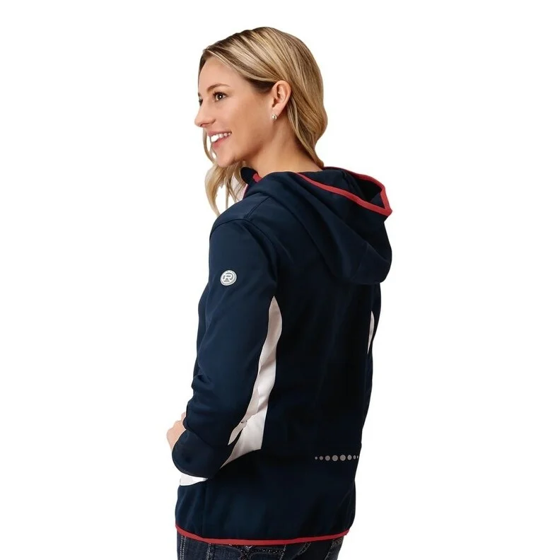 Roper Western Jacket Womens Fleece Hooded Navy 03-098-0692-6127 BU