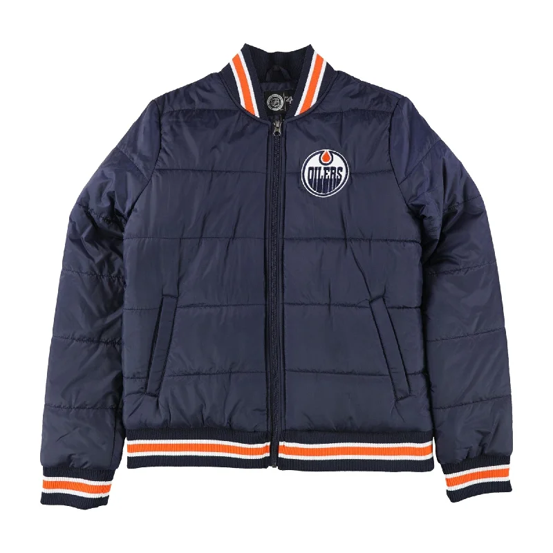 G-III Sports Womens Edmonton Oilers Jacket, Blue, Medium