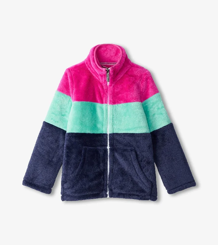 Girls Stripe Fleece Zip Up