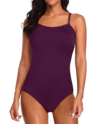 Women's Cute Slimming Sporty One Piece Swimwear-Maroon