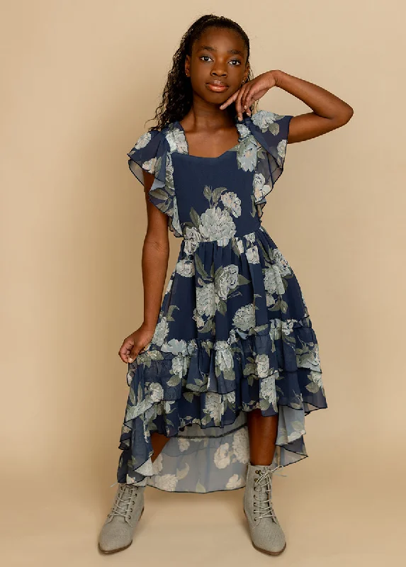 Dimia Dress in Large Navy Floral