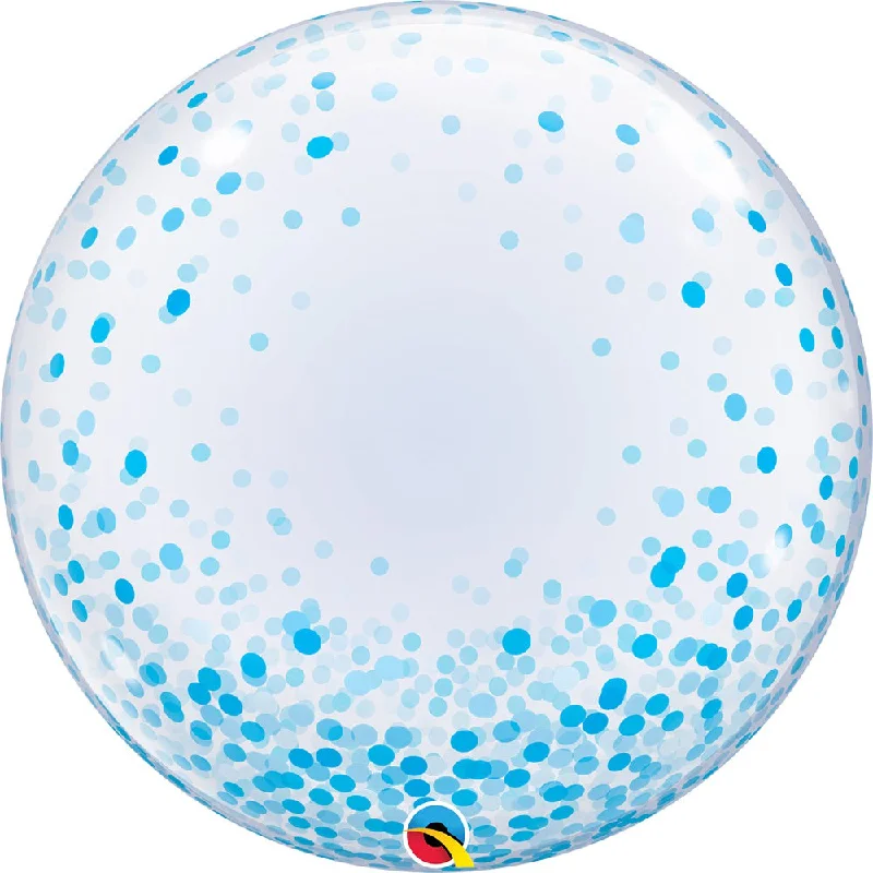 24 inch DECO BUBBLE - BLUE CONFETTI DOTS