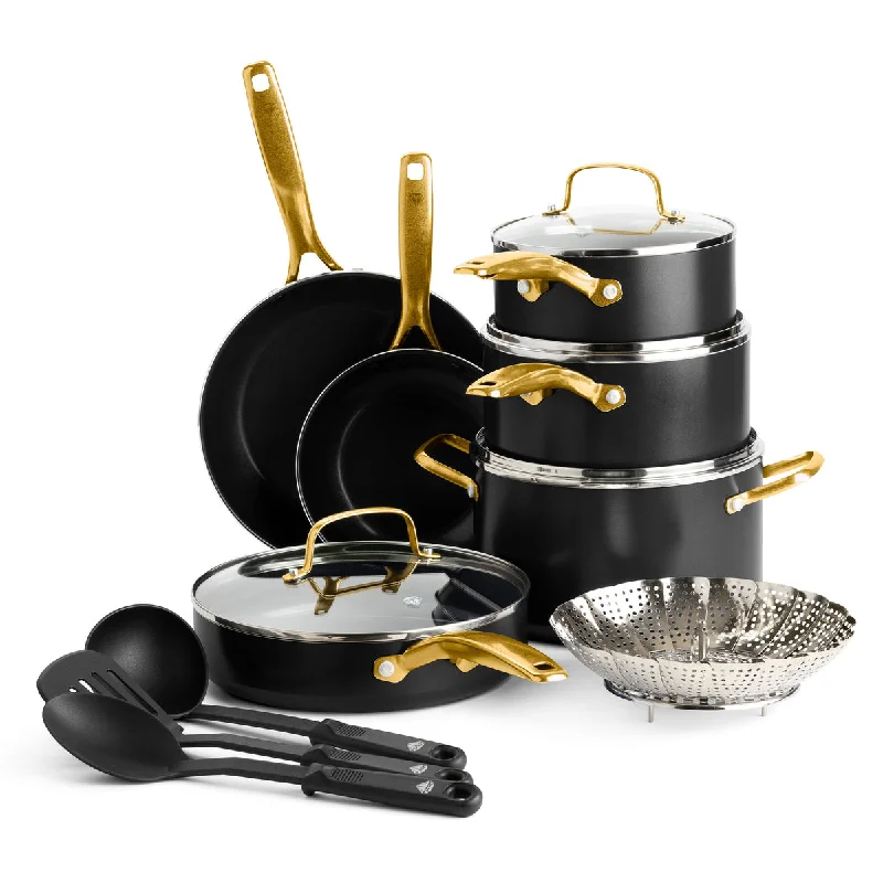 Blue Diamond Gold 14-Piece Cookware Set