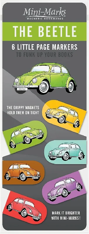 Beetle Six Little Magnetic Bookmarks