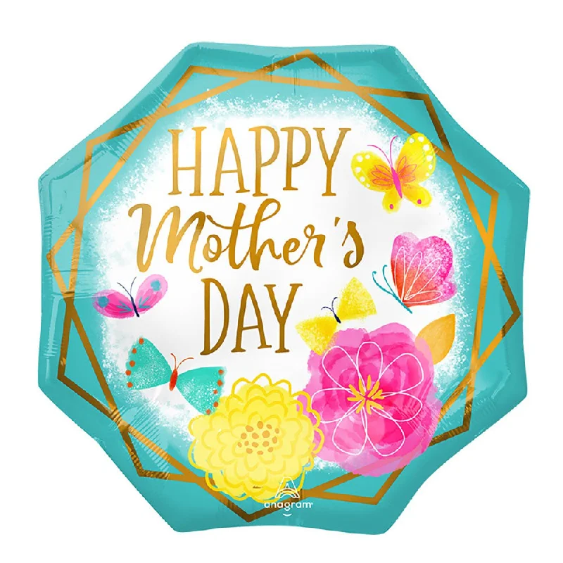 22 inch HAPPY MOTHER'S DAY GOLD TRIM OCTAGON