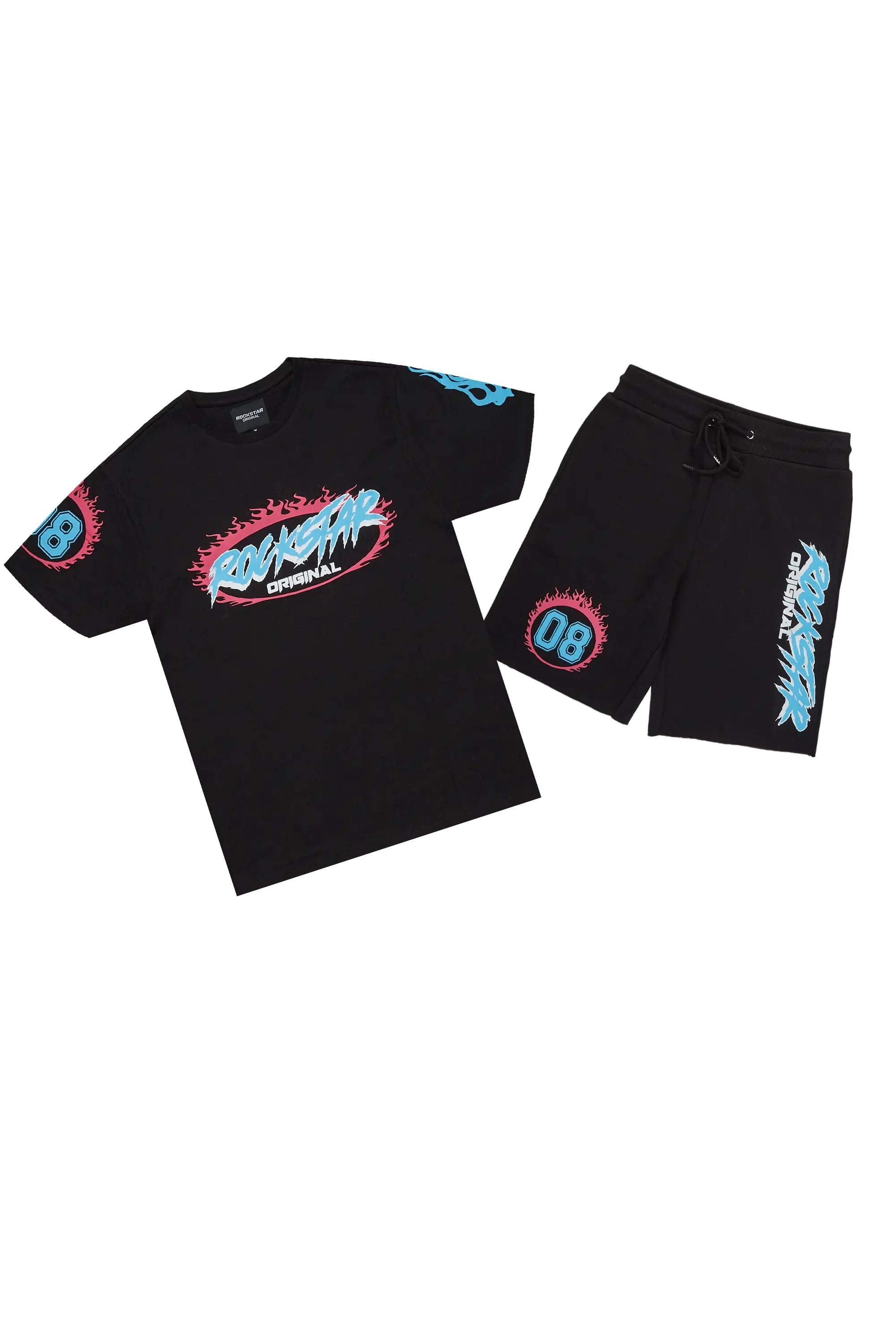 Boys Draven Black T-Shirt Short Set