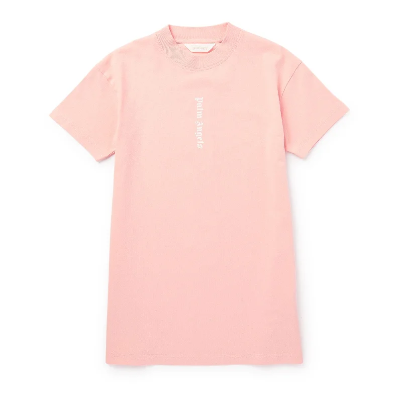 Pink Logo Print T-Shirt Dress