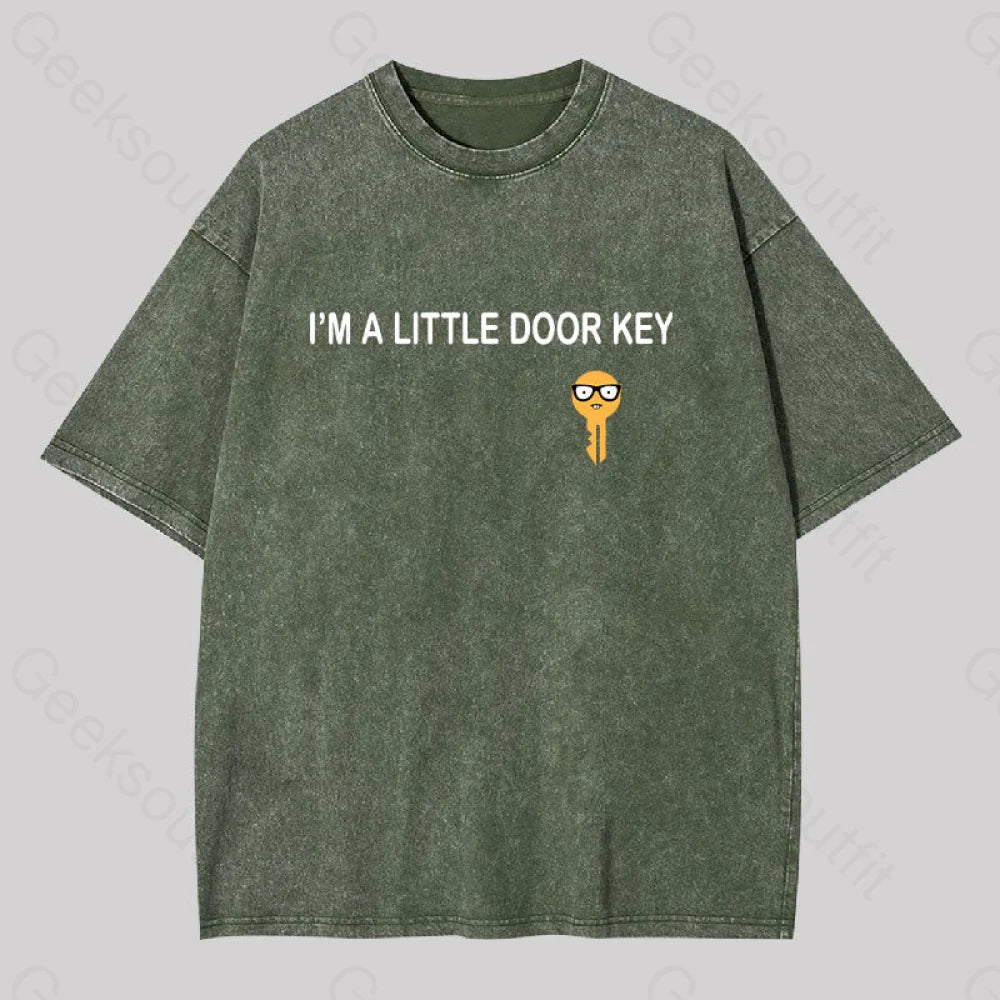 I'm A Little Door key Washed T-shirt