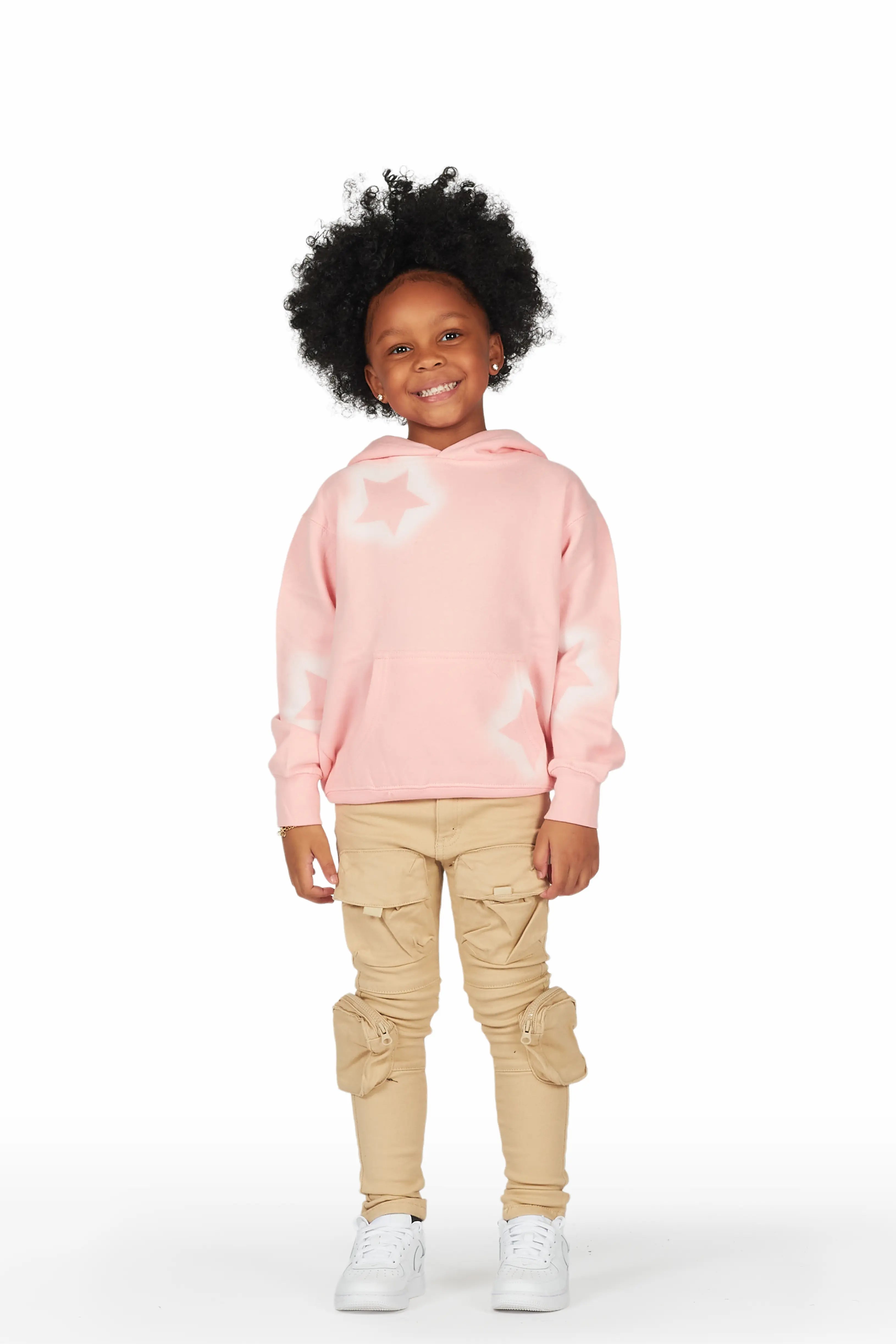 Girls Abby Pink Hoodie/Cargo Jean Set