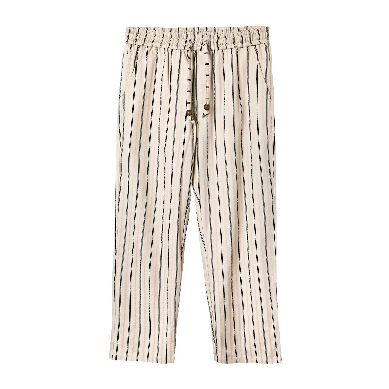 Easy-Going Pants (Beige Jacquard Stripe)