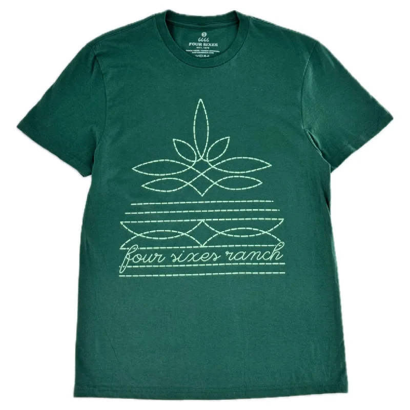 Four Sixes Boot Stitch T-Shirt- Evergreen