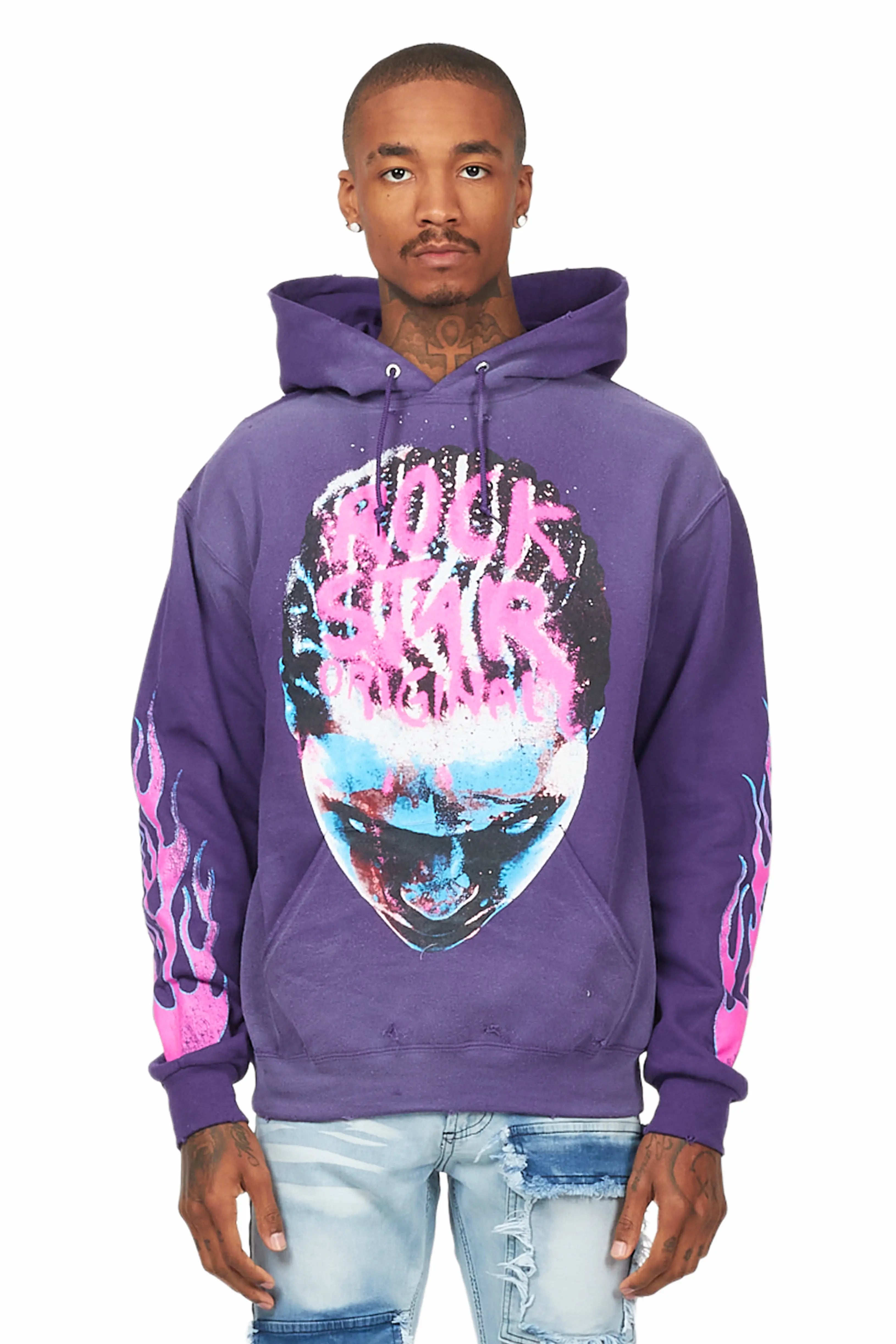 Rafe Purple Graphic Hoodie