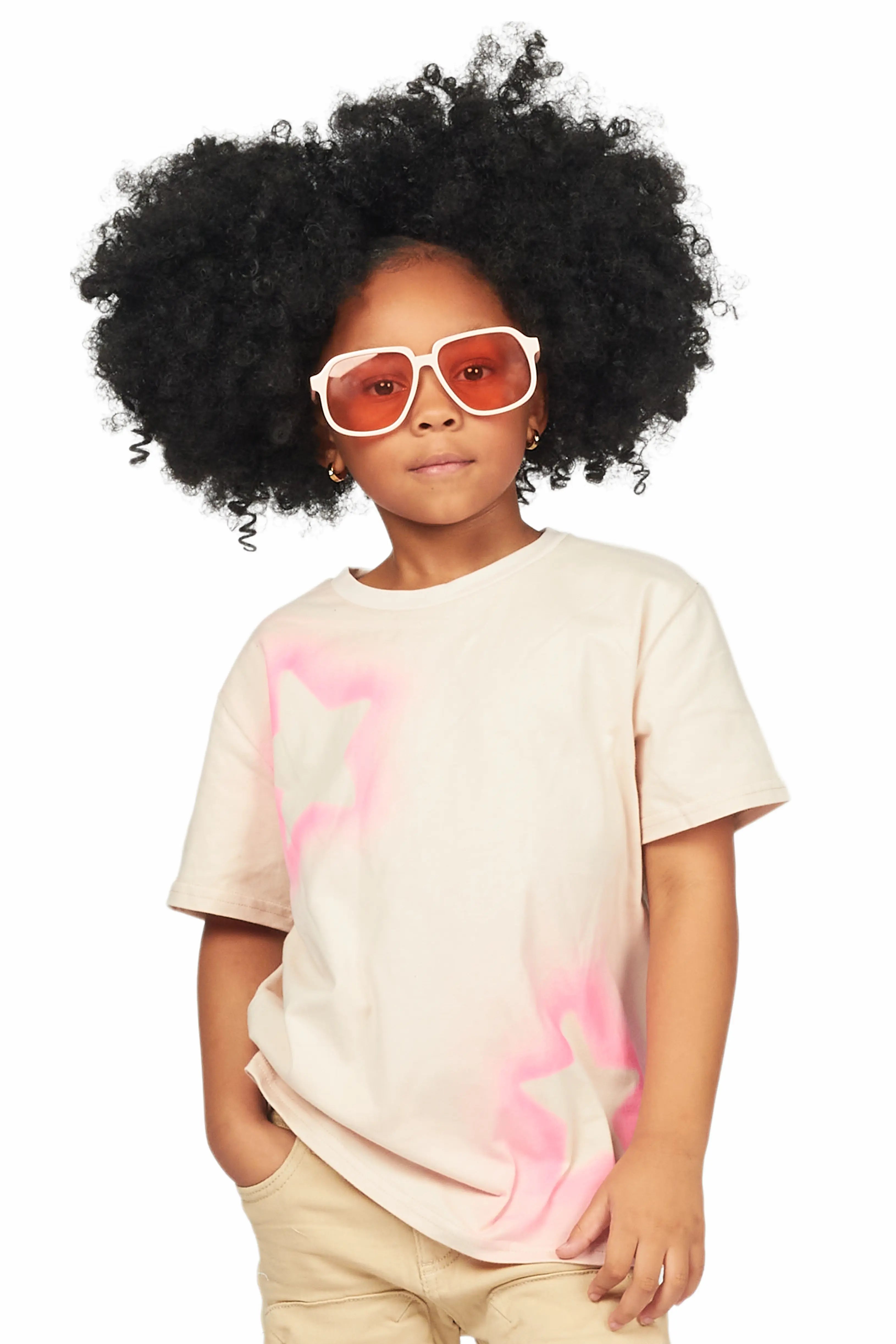 Girls Janis Beige Graphic T-Shirt