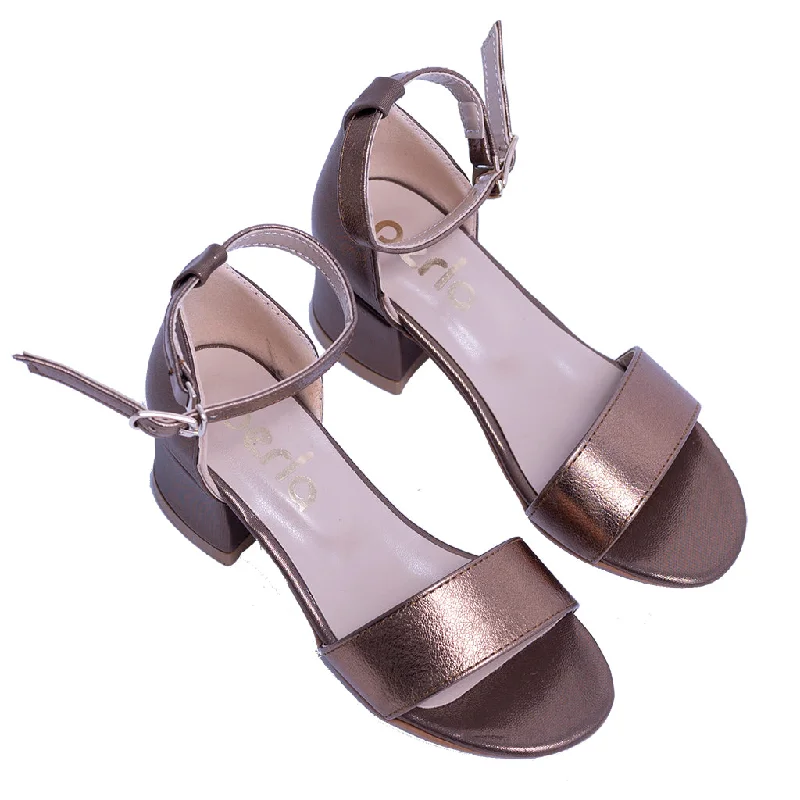 Copper Bronze Sandal-Strap Heels