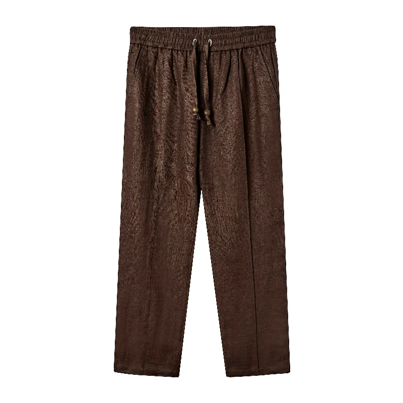 Easy-Going Pants (Brown Linen)