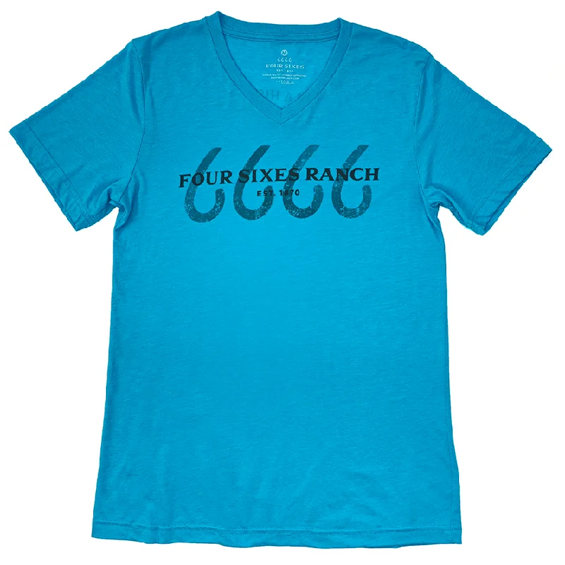 Brands with Background V-Neck Turquoise