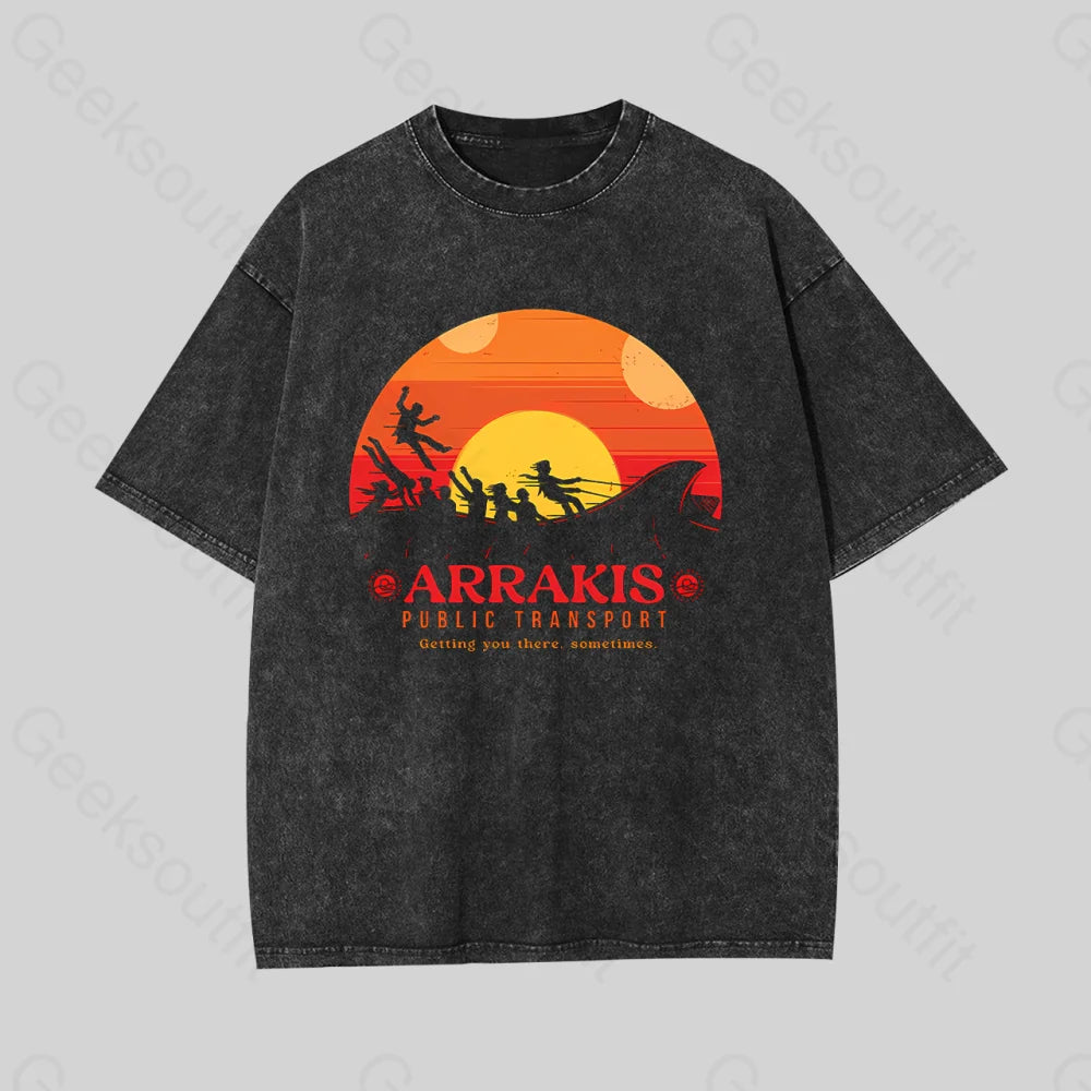 Arrakis Getting You There Sometimes Geek Washed T-shirt