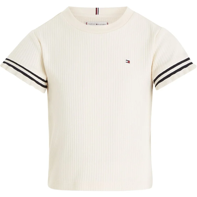 Tommy Hilfiger Ruffle Rib Knit Top Calico