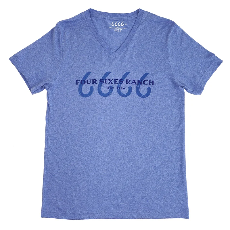 Brands with a Background V-Neck Blue