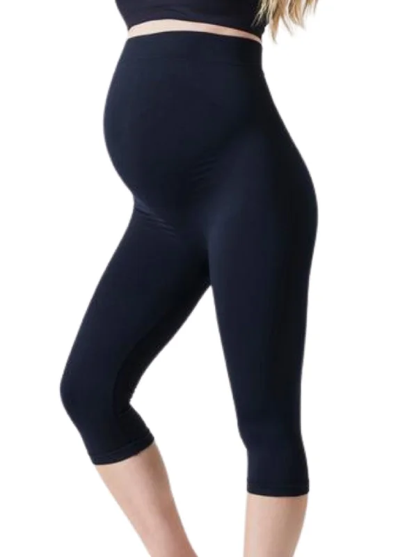 Maternity Belly Support Crop Legging - Navy