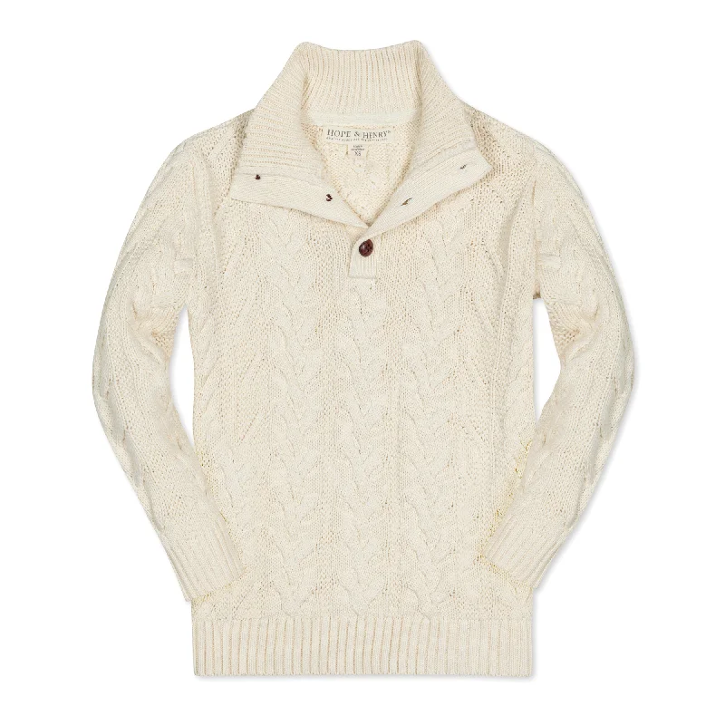 Organic Mock Neck Cable Sweater - Baby