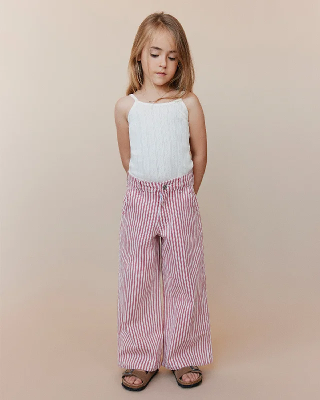 GITTESK TROUSERS - Red Striped