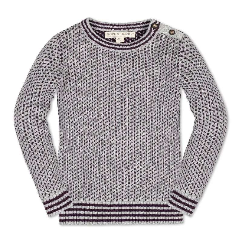 Organic Intarsia Crew Neck Sweater - Baby