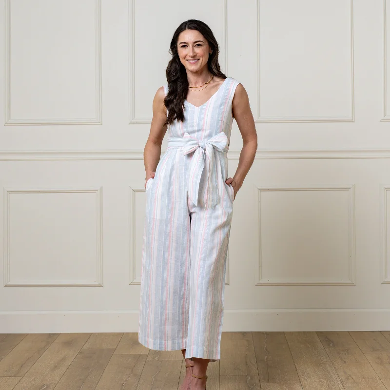 Tie-Waist Wide Leg Jumpsuit