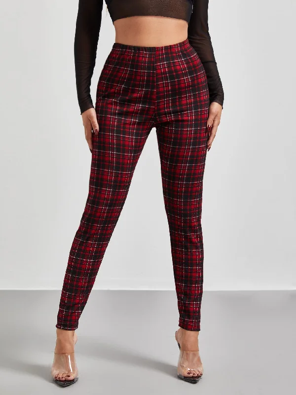 Essnce High Waist Plaid Leggings