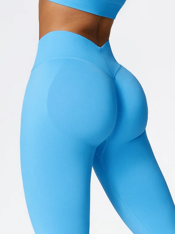 ZASUWA Female Seamless V Back Scrunch Bum Hip-lift Leggings