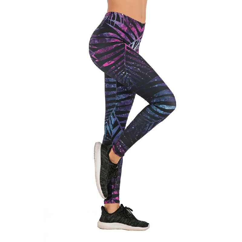 Women Fashion Legging Fluorescent tree branch Printing leggings Slim High Waist Leggings Woman Pants