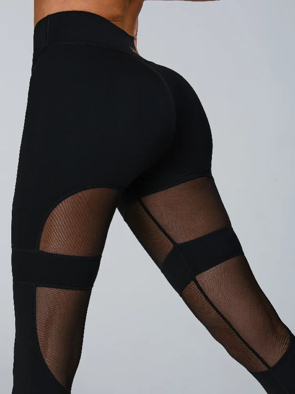 🖤ZASUWA Female Cutout Mesh High-rise Leggings