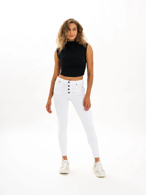 Bombshell Buttonfly Pant Eternal White