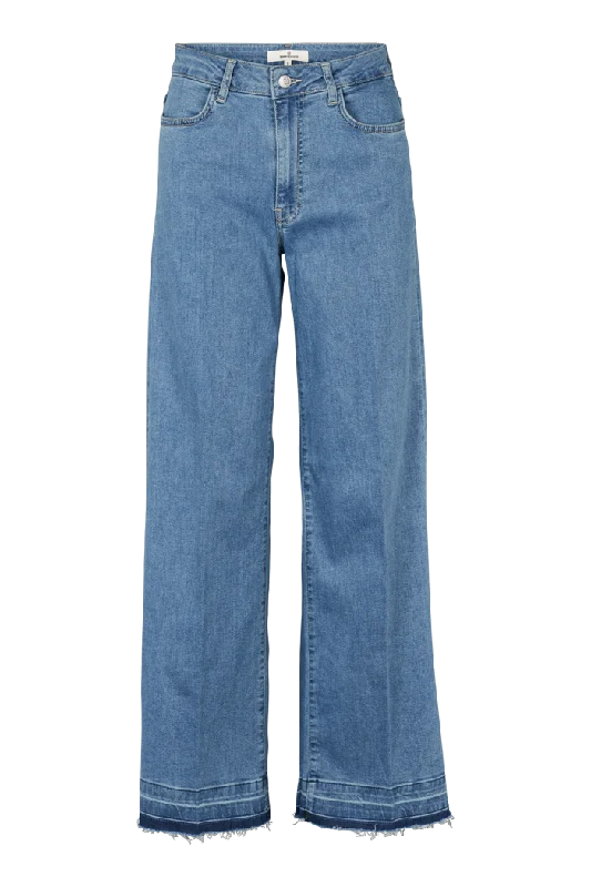 Enya Light Jeans - Denim Blue Fringe