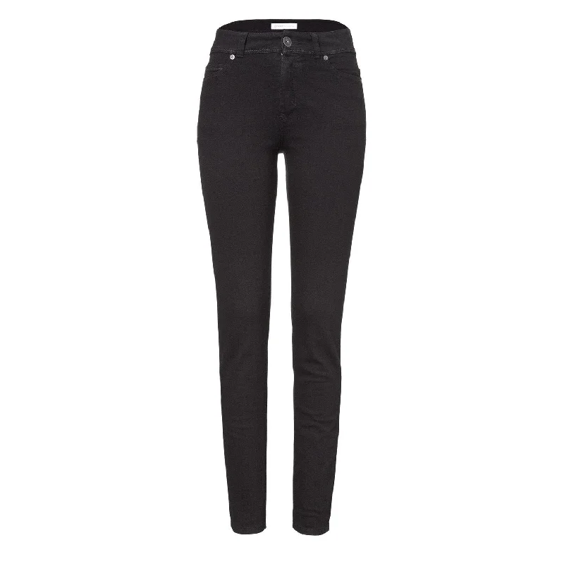 Womens High Rise Slim Jeans - Black One Wash