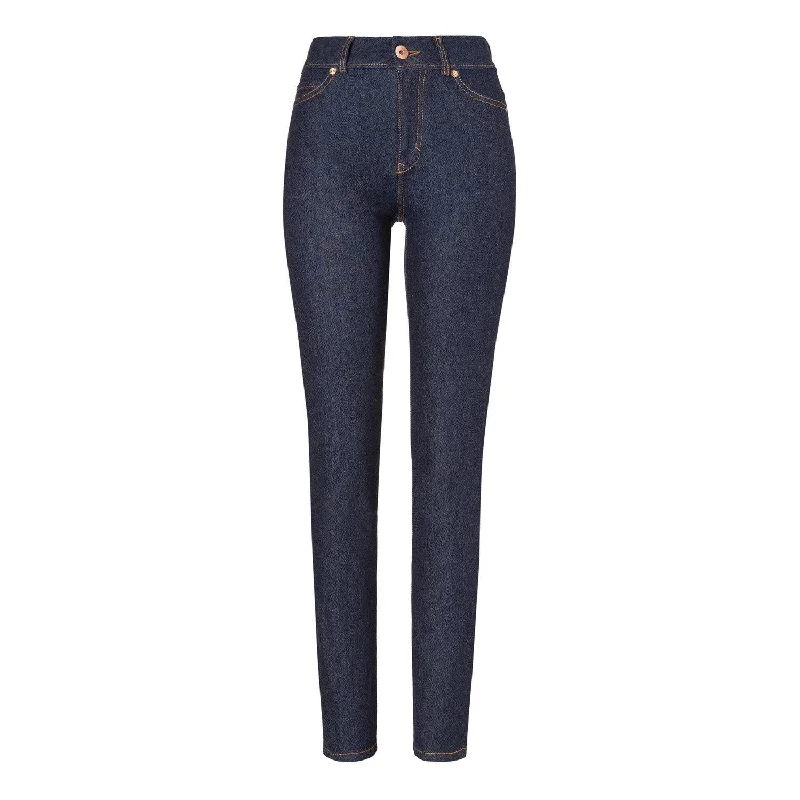 Womens High Rise Slim Jeans - Raw One Wash