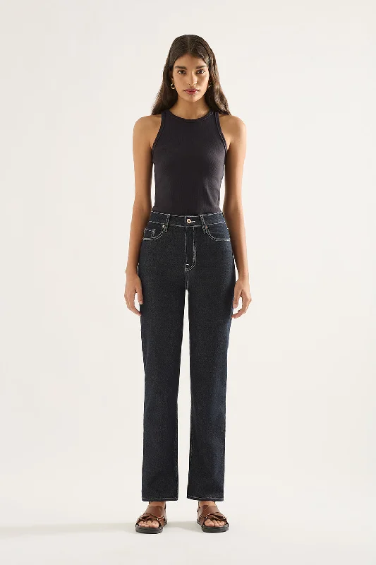 Zoe High Straight Jean Full Length - Rinse